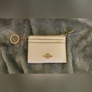 [COACH] Cross-grain Leather Mini Skinny ID Case, Gold
